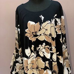 Women's black and tan blouse